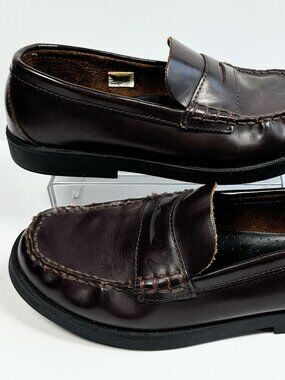 Sperry Top Sider Boys Burgundy Colton Penny Loafer Dress Shoes Size 6.5M